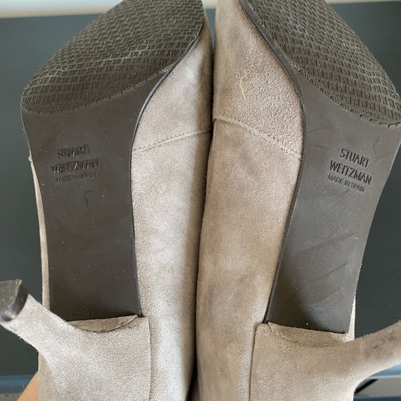 Stuart Weitzman OTK Taupe Suede Boots - Picture 3 of 10